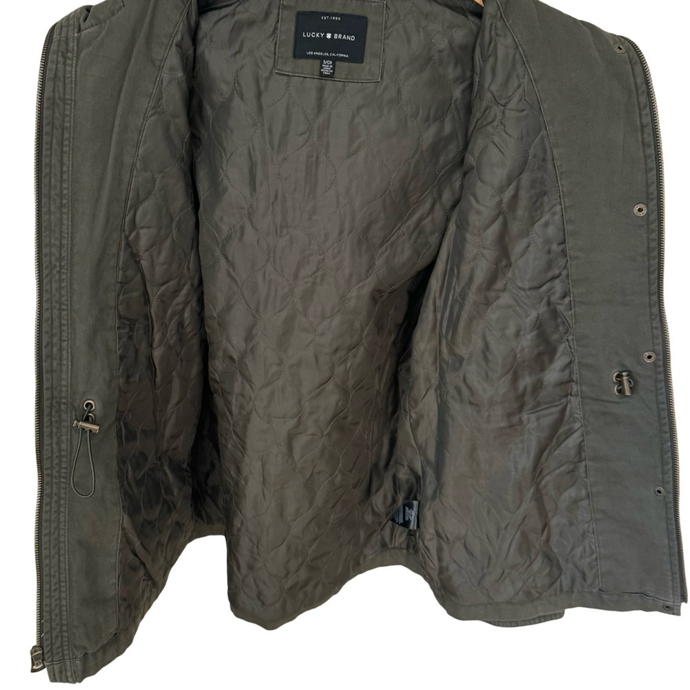 LUCKY BRAND Cotton Twill Hooded Jacket Anorak Utility Military Army Field Barn S - Picture 11 of 15